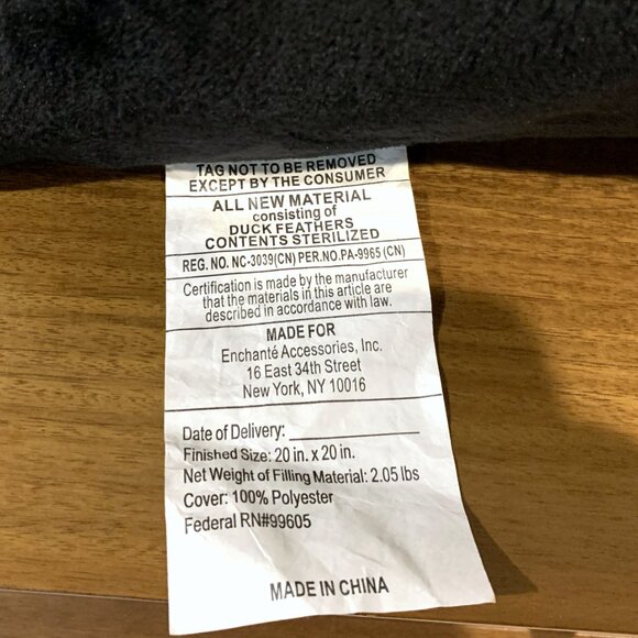 Rae Dunn 2023 Halloween Black Velvet BOO Duck Feather Holiday Pillow NEW w/ TAGS - Picture 4 of 5